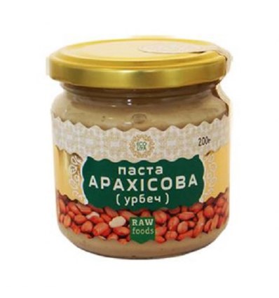 Паста урбеч из сырого арахиса ECOLIYA 200 г