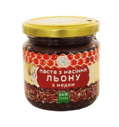 Паста урбеч из сырых семечек льна с мёдом ECOLIYA 200 г
