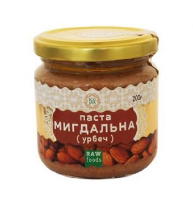 Паста урбеч из сырого миндаля ECOLIYA 200 г
